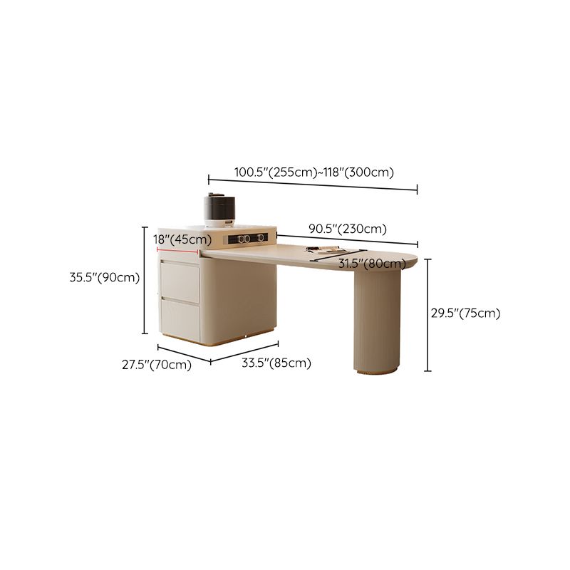 Modern Free Form Dining Table Stone Top Dinette Table with Storage Clearhalo 'Dining Tables & Seating' 'Dining Tables' 'dining_table' 'furn' 'furn_dining_table' 'Furniture' 'Kitchen & Dining Furniture' 1200x1200_c49c23a4-d6dc-4d44-8e72-a7c7d41c45a4