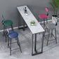 Rectangle Industrial Style Bar Table 42-inch Height Iron Pedestal Bistro Table Clearhalo 'Bar Furniture' 'Bar Tables' 'bar_tables' 'furn' 'furn_bar_tables' 'Furniture' 'furniture_bar_tables' 'Kitchen & Dining Furniture' 1200x1200_c49cd224-1763-4de4-9867-ad0efea73d55