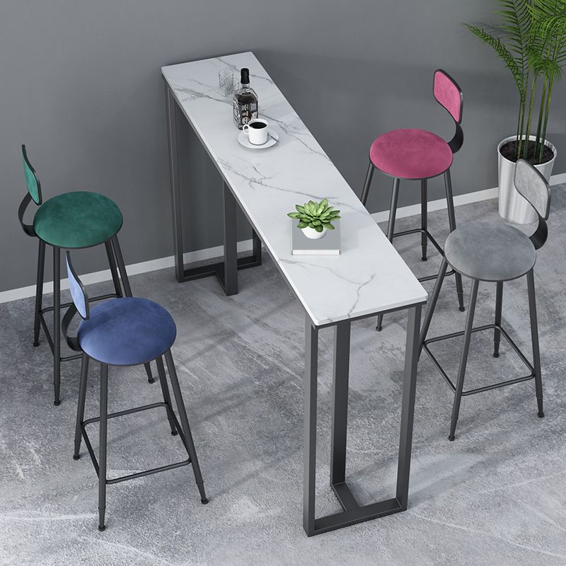 Rectangle Industrial Style Bar Table 42-inch Height Iron Pedestal Bistro Table Clearhalo 'Bar Furniture' 'Bar Tables' 'bar_tables' 'furn' 'furn_bar_tables' 'Furniture' 'furniture_bar_tables' 'Kitchen & Dining Furniture' 1200x1200_c49cd224-1763-4de4-9867-ad0efea73d55