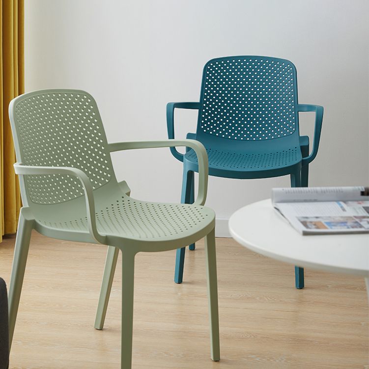 Eigentijdse plastic stoel stoel vaste achterkant keuken eetkamerstoel