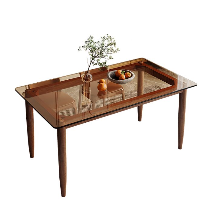 Modern Glass Dining Table Solid Wood Dining Table for Dining Room Clearhalo 'Dining Tables & Seating' 'Dining Tables' 'dining_table' 'furn' 'furn_dining_table' 'Furniture' 'furniture_dining_table' 'Kitchen & Dining Furniture' 'kitchen' 'kitchen_dining_table' 1200x1200_c49f14a8-2542-4ec4-9cb9-059c7ce84e46