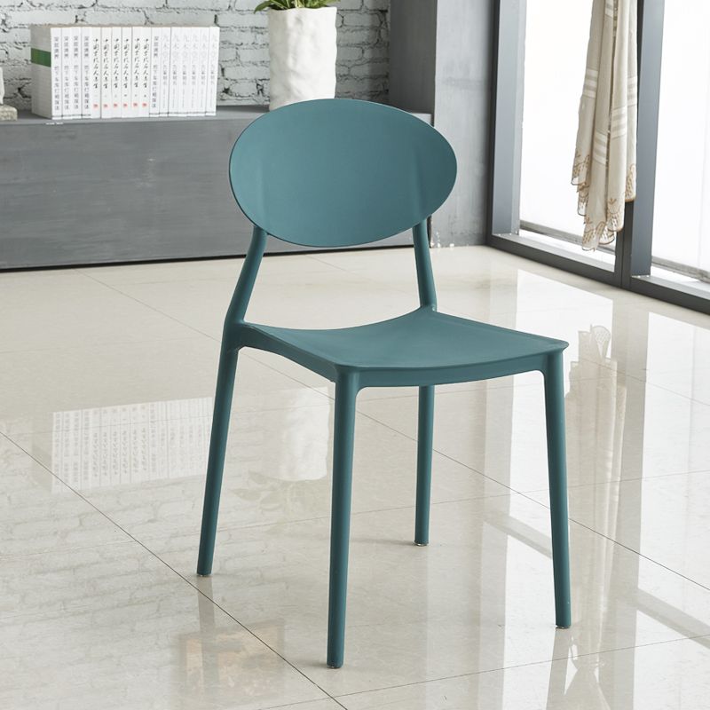 Contemporary Style Armless Chair Plastic Open Back Side Dining Chair for Restaurant