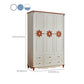 Hinged Wooden Wardrobe Cabinet with Legs Coastal Wardrobe Armoire