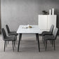 Rectangle Stone Dining Table Modern Dining Table with 4 Black Legs Clearhalo 'Dining Tables & Seating' 'Dining Tables' 'dining_table' 'furn' 'furn_dining_table' 'Furniture' 'furniture_dining_table' 'Kitchen & Dining Furniture' 1200x1200_c4a18b28-c43f-42a0-ad3e-ec12dbf25cb2