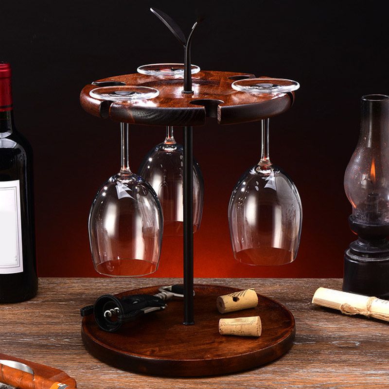 Modern Simple Wine Rack Houten Base Wine Bottle Rack voor slaapkamer