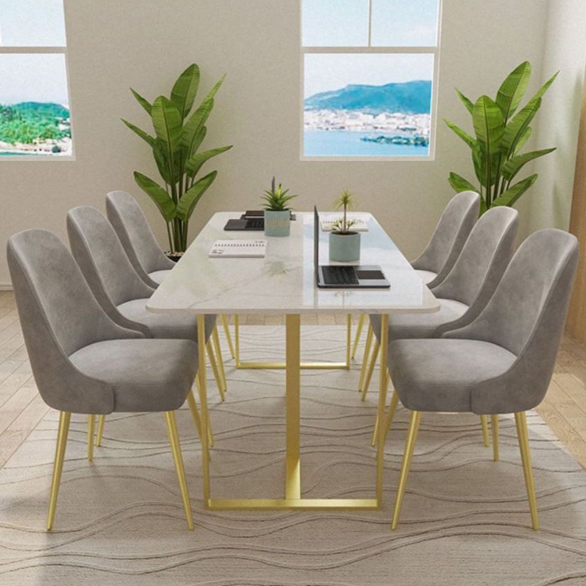 インダストリアルスタイルホームオフィスデスク長方形のそりベースライティングデスク