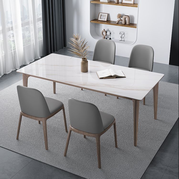 Medieval Modern Sintered Stone Dining Table Rectangle Table with Wooden 4 Legs Clearhalo 'Dining Tables & Seating' 'Dining Tables' 'dining_table' 'furn' 'furn_dining_table' 'Furniture' 'furniture_dining_table' 'Kitchen & Dining Furniture' 'kitchen' 'kitchen_dining_table' 1200x1200_c4a2c232-b684-4374-82f2-4a13bebccf0a