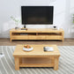 Meuble TV moderne en bois, Console de rangement ouverte, support multimédia TV avec tiroirs pour salon
