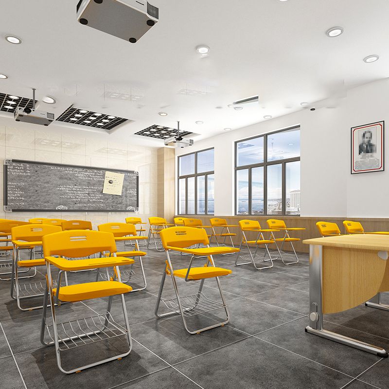 Silla de escritorio de metal y plástico moderna con silla de oficina en casa en la mitad de la parte posterior