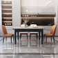 Modern Round Extendable Dining Table Stone Tabletop with Black Wood Legs Clearhalo 'Dining Tables & Seating' 'Dining Tables' 'dining_table' 'furn' 'furn_dining_table' 'Furniture' 'Kitchen & Dining Furniture' 1200x1200_c4a46e09-ae24-43ad-aee2-0f8e1ce949dc