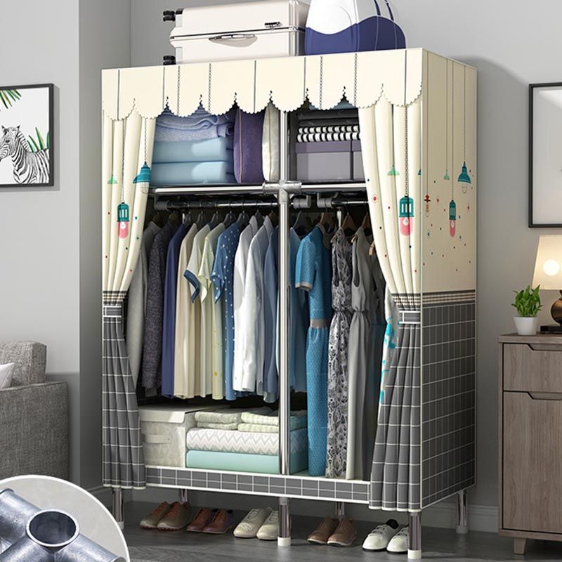 Contemporary Wardrobe Armoire Metal Wardrobe Closet for Bedroom Clearhalo 'Armoires & Wardrobes' 'armoires_wardrobes' 'Bedroom Furniture' 'furn' 'furn_armoires_wardrobes' 'Furniture' 1200x1200_c4a625b1-c47f-4cf7-98c1-4f8c423d882c