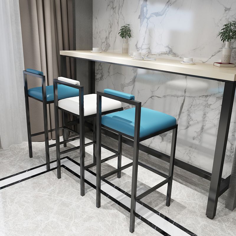 Black Iron Low Back Barstool Industrial Restaurant Tall Stool with Square Seat Clearhalo 'Bar Furniture' 'Bar Stools' 'bar_stools' 'furn' 'furn_bar_stools' 'furniture_bar_stools' 'Kitchen & Dining Furniture' 'kitchen&dining_furn' 'kitchen' 'kitchen_furn' Furniture' 1200x1200_c4a673f1-c0f0-439e-ae4a-d92b145874fe