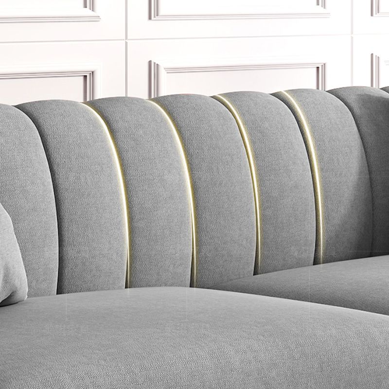 Soggiorno stazionario braccio svasato standard grigio chiaro divano moderno