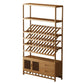 Mid-Century Modern Wood Bottle Holder Floor Wine Bottle Rack for Living Room