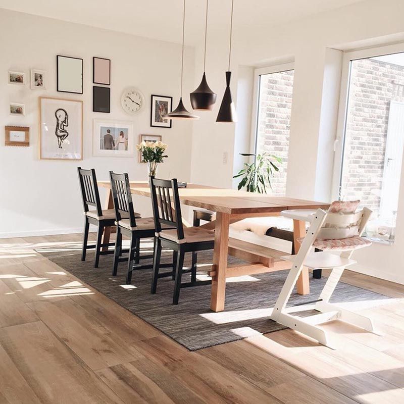 Rechteckige Trestle Basis Esstisch moderne massive Holz natürliche Möbel für das Restaurant