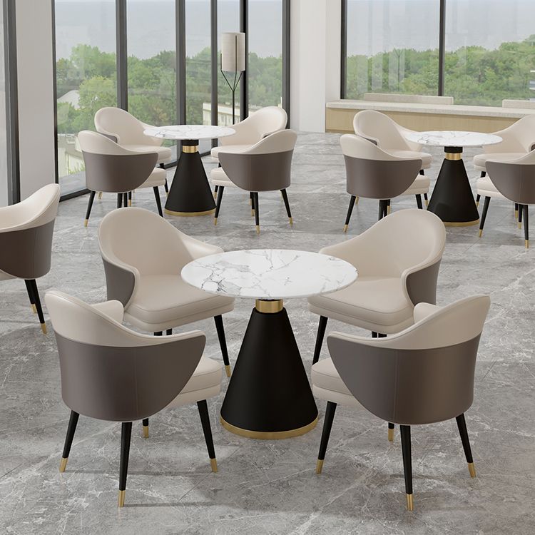 Scandinavian Sintered Stone Dining Set with Pedestal Base Dining Furniture for Home Use Clearhalo 'Dining Room Sets' 'Dining Tables & Seating' 'dining_room_set' 'furn' 'furn_dining_room_set' 'Furniture' 'furniture_dining_room_set' 'Kitchen & Dining Furniture' 'kitchen&dining_furn' 'kitchen' 1200x1200_c4ad25ef-21e7-479b-a9a4-f7650ed86f31