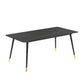 Stone Dining Table Contemporary Dining Table with 4 Black Legs Clearhalo ' dining_table' 'Dining Tables & Seating' 'Dining Tables' 'furn' 'furn_dining_table' 'Furniture' 'furniture_dining_table' 'Kitchen & Dining Furniture' 'kitchen&dining_furn' 'kitchen' 'kitchen_dining_table' 1200x1200_c4ad56b4-00cc-4fd0-a68d-fa4429fe22c9
