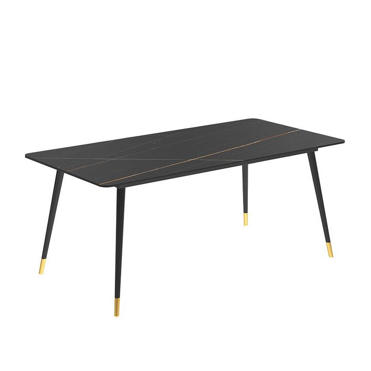 Stone Dining Table Contemporary Dining Table with 4 Black Legs Clearhalo ' dining_table' 'Dining Tables & Seating' 'Dining Tables' 'furn' 'furn_dining_table' 'Furniture' 'furniture_dining_table' 'Kitchen & Dining Furniture' 'kitchen&dining_furn' 'kitchen' 'kitchen_dining_table' 1200x1200_c4ad56b4-00cc-4fd0-a68d-fa4429fe22c9