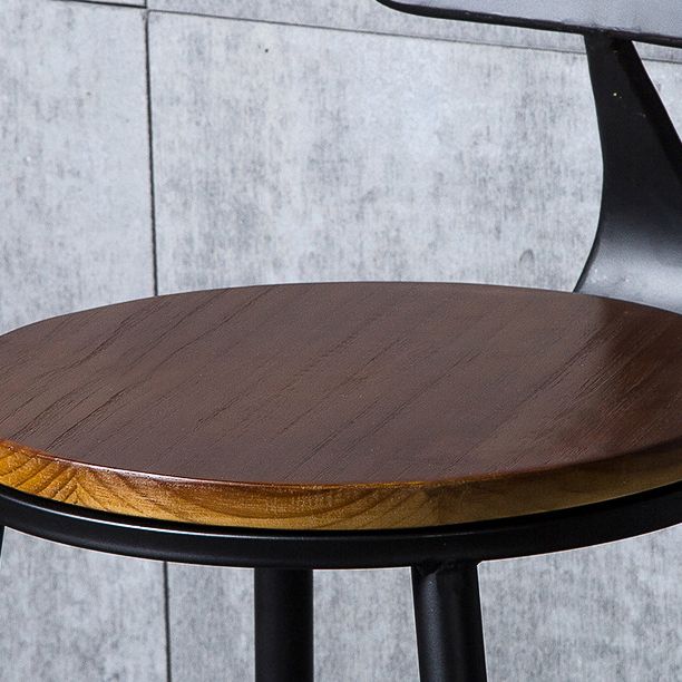 Indoor Industrial Style Wood Top Barstool Metal 4 Legs Bar Stool with Pedal Clearhalo 'Bar Furniture' 'Bar Stools' 'bar_stools' 'furn' 'furn_bar_stools' 'Furniture' 'Kitchen & Dining Furniture' 1200x1200_c4ad991d-54c2-4002-aaf5-32e5a02c133a