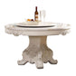Stone Top Dining Table Round Dining Table with Pedestal Base in White