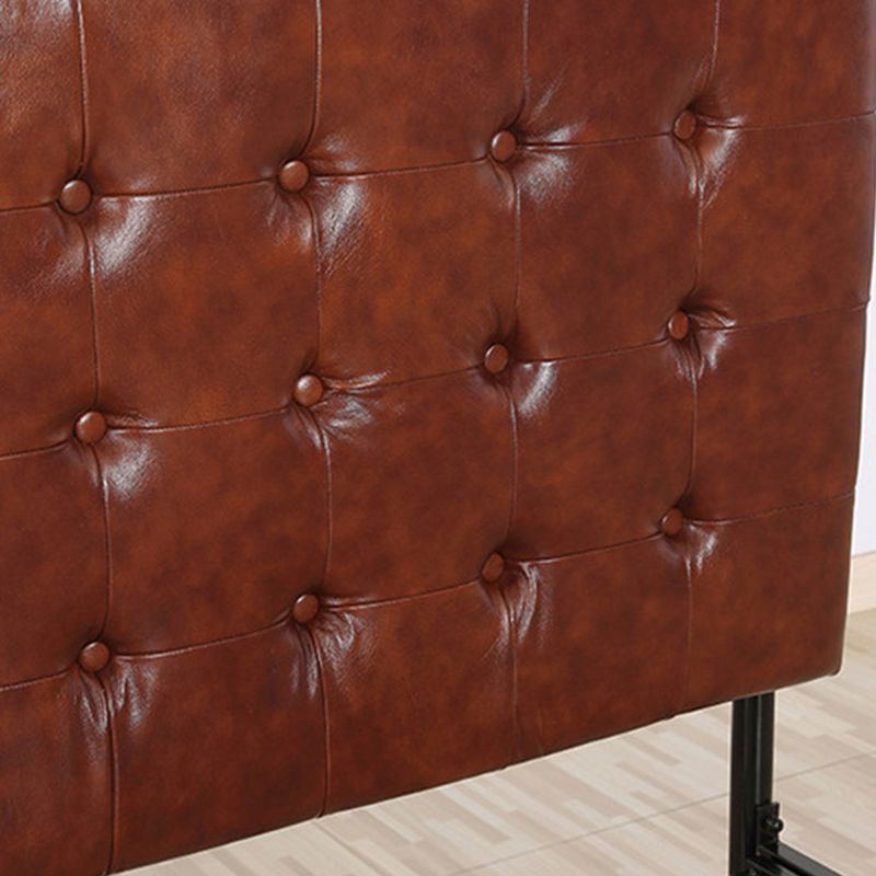 Cabecera tapizada en la cama de marco abierto de metal y marco de cama tapizado con patas de metal