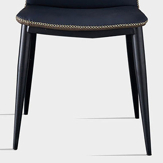 Sedia parsons di wingback in stile industriale sedie da pranzo in pelle finta per cucina