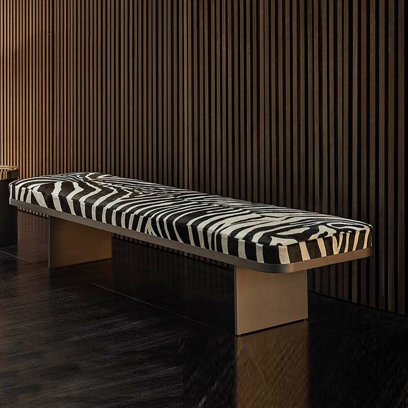 Modern Upholstered Bench, 16"H Bedroom Bench with Metal Legs Clearhalo 'Benches' 'Chairs & Seating' 'furn' 'furn_benches' 'Furniture' 'Living Room Furniture' 1200x1200_c4b0f15c-2509-465f-b8c9-89c7afe06a32