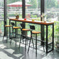 Industrial Rectangle Bar Dining Table Metal and Solid Wood Bar Height Table Clearhalo 'Bar Furniture' 'Bar Tables' 'bar_tables' 'furn' 'furn_bar_tables' 'Furniture' 'Kitchen & Dining Furniture' 1200x1200_c4b14c50-e91c-48ab-915e-dec7efe7dbda