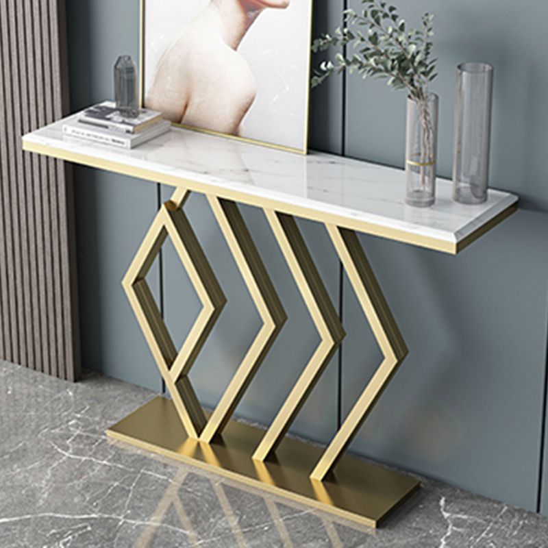 Tabla de consola de sofá glamorosa Tabla de acento de acabado antiguo en mármol