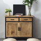 Industrial Natural Solid Wood Cabinet with Shelf and 2 Doors Clearhalo 'Cabinets & Chests' 'cabinets_chests' 'furn' 'furn_cabinets_chests' 'Furniture' 'Living Room Furniture' 1200x1200_c4b62941-8cc7-4621-bbd7-c5063cdf153a
