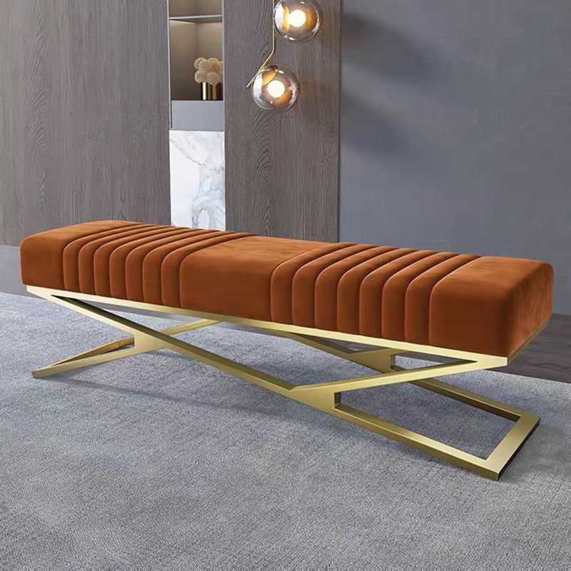 14.82-inch Width Modern Seating Bench Cushioned Metal Bedroom Bench Clearhalo 'Benches' 'Chairs & Seating' 'furn' 'furn_benches' 'Furniture' 'Living Room Furniture' 1200x1200_c4b64d12-351f-476b-ac76-7c4443379ed2
