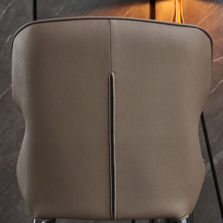 フェイクレザーとメタルアームレスダイニングチェアモダンサイドチェア