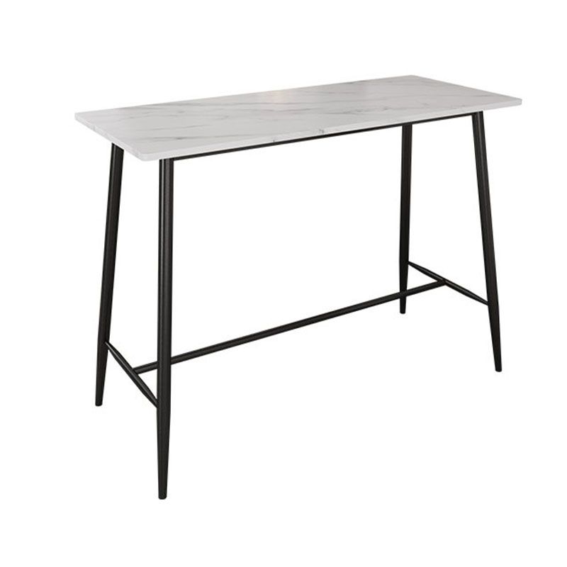 Industrial Black Metal Bar Table Faux Marble Rectangle Top Bistro Table - 47" x 23" x 41" Clearhalo 'Bar Furniture' 'Bar Tables' 'bar_tables' 'furn' 'furn_bar_tables' 'Furniture' 'furniture_bar_tables' 'Kitchen & Dining Furniture' 'kitchen&dining_furn' 'kitchen' 1200x1200_c4b80f6c-a9c1-49eb-8889-63e7de45ed1e