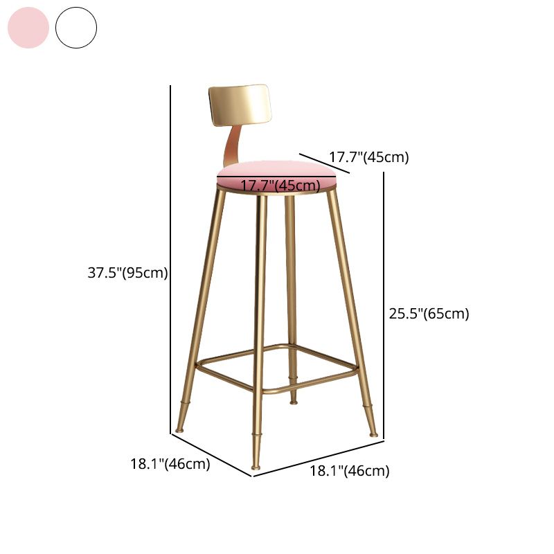 Glam Living Room Round Stool Matte Finish PU Leather Barstool Clearhalo 'Bar Furniture' 'Bar Stools' 'bar_stools' 'furn' 'furn_bar_stools' 'Furniture' 'furniture_bar_stools' 'Kitchen & Dining Furniture' 1200x1200_c4b841a7-6e74-4224-b9ed-f841729c387e