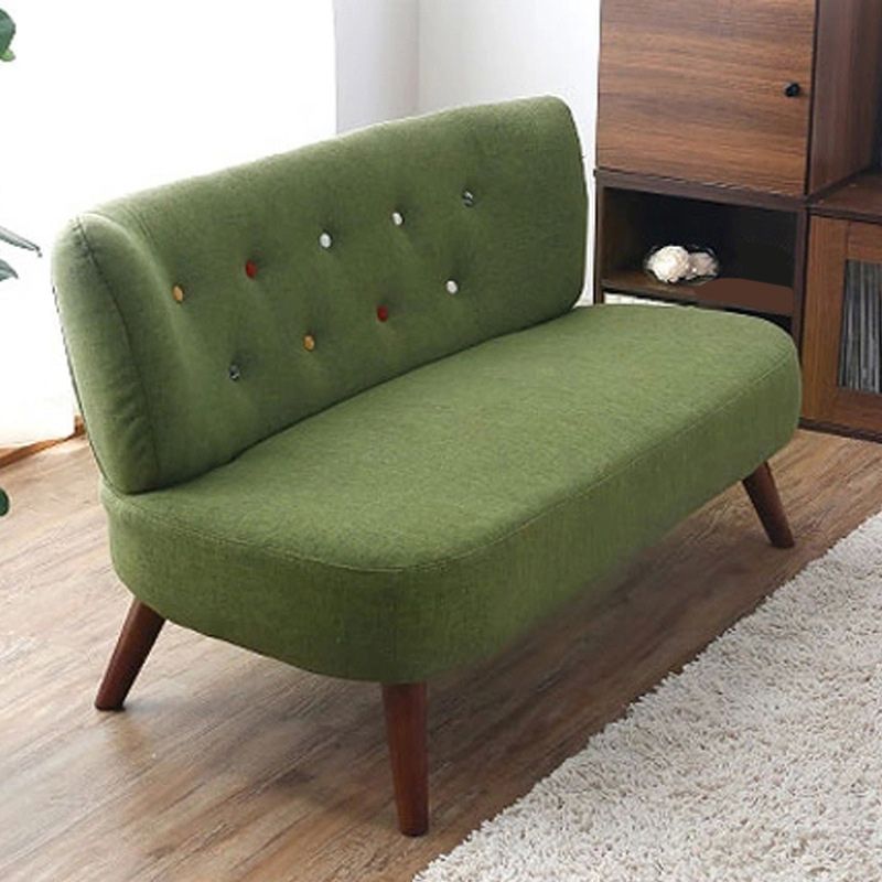 Contemporary Cotton Armless Sofa with Tufted Back and Solid Wood Legs Clearhalo 'furn' 'furn_sofas' 'Furniture' 'Living Room Furniture' 'Sofa' 'sofas' 1200x1200_c4b86f1e-4a44-44f8-beb2-12fd3c268d4b