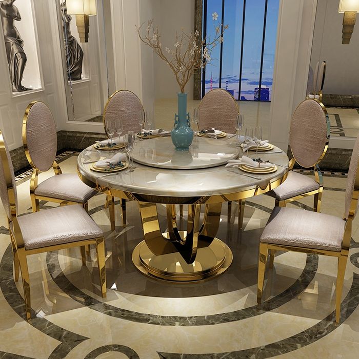 Mesa de comedor redonda convertible, mesa de pedestal para cocina, comedor