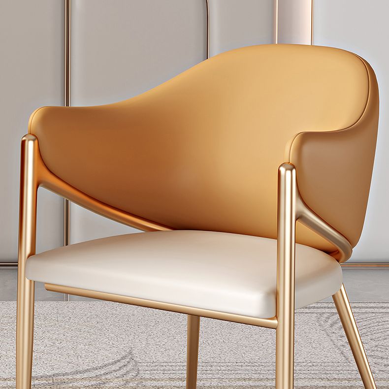 Silla de comedor de metal contemporáneo y tapizado para la cocina