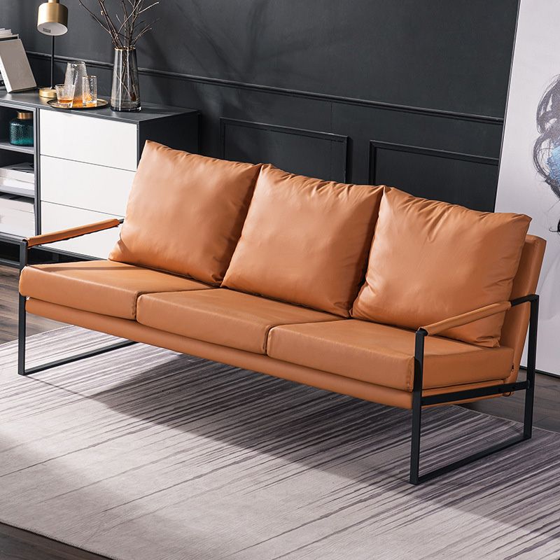 Sofá de brazo cuadrado de cuero moderno de mediados de siglo 32.2 "H para sala de estar