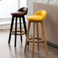 Nordic Indoor Low Back Barstool Swivel Rubberwood Tall Stool with Upholstered Clearhalo 'Bar Furniture' 'Bar Stools' 'bar_stools' 'furn' 'furn_bar_stools' 'Furniture' 'furniture_bar_stools' 'Kitchen & Dining Furniture' 1200x1200_c4b92381-b1df-4e3b-9f46-d2922b6d0420