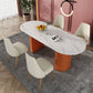 Minimalist Oval Shape White Dining Table Standard Sintered Stone Dining Table for Kitchen Clearhalo ' dining_table' 'Dining Tables & Seating' 'Dining Tables' 'furn' 'furn_dining_table' 'Furniture' 'furniture_dining_table' 'Kitchen & Dining Furniture' 'kitchen&dining_furn' 'kitchen' 'kitchen_dining_table' 1200x1200_c4baf4e0-976d-4435-8d94-c02e3ee25765