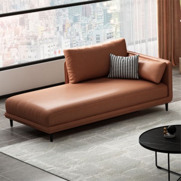 Modern Style Recessed Arms Chaise Living Room Faux Leather Chaise Clearhalo 'Chairs & Seating' 'Chaise Lounge' 'chaise_lounge' 'furn' 'furn_chaise_lounge' 'Furniture' 'Living Room Furniture' 1200x1200_c4bcd225-4bd3-45fd-80df-ea7ba5424ca1
