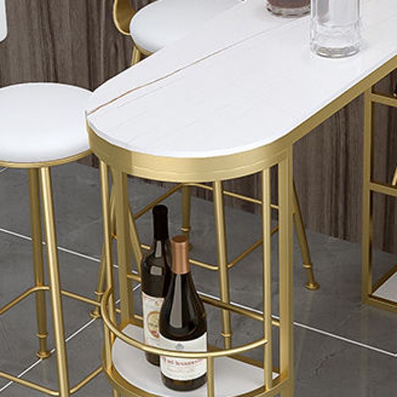 Glam Style 1/2/3 Pieces Bar Table Set Rectangle Bar Table with High Stools for Home Clearhalo 'Bar Furniture' 'furn' 'furn_home_bar_bar_sets' 'Furniture' 'Home Bars & Bar Sets' 'home_bar_bar_sets' 'Kitchen & Dining Furniture' 1200x1200_c4bf7228-38eb-4153-97f9-502891a10e1f