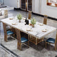 Traditional Luxury Marble Dining Table Rectangle Table with Metal Double Pedestal in Gold Clearhalo ' dining_table' 'Dining Tables & Seating' 'Dining Tables' 'furn' 'furn_dining_table' 'Furniture' 'furniture_dining_table' 'Kitchen & Dining Furniture' 'kitchen&dining_furn' 'kitchen' 'kitchen_dining_table' 1200x1200_c4c03479-e247-47f4-9df9-8ac55f425c44