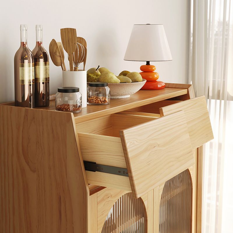 Sideboard per interni in legno da pranzo in legno chiaro moderno con gambe