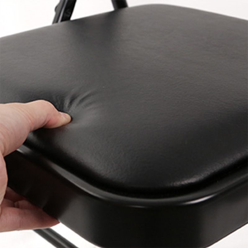 Silla de conferencia tapizada sin brazo silla de cuero de espalda baja