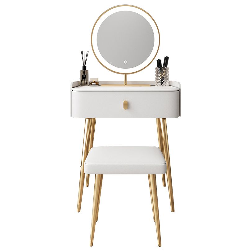 Glam Marble Makeup Vanity Set With Drawer for Bedroom in White Clearhalo 'Bedroom Furniture' 'furn' 'furn_makeup_vanities' 'Furniture' 'Makeup Vanities' 'makeup_vanities' 1200x1200_c4c1ee30-87b9-40c3-842a-f0a10b3ba2e2