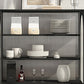 Contemporary Metal Curio Cabinet Glass Doors Display Cabinet with Doors