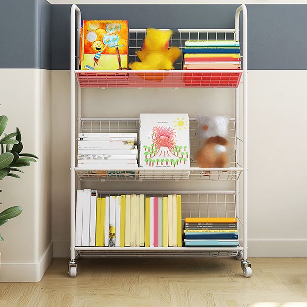 Contemporary Closed Back Bookshelf Metal Vertical Shelf Bookcase for Living Room Clearhalo 'Bookcases' 'furn' 'furn_bookcases' 'Furniture' 'Office Furniture' 1200x1200_c4c2ee18-e1ec-47a5-9e96-1b926f2ea3c3