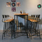 Pine Wood Bar Dining Table Brown Industrial Bar Dining Table with Trestle Base Clearhalo 'Bar Furniture' 'Bar Tables' 'bar_tables' 'furn' 'furn_bar_tables' 'Furniture' 'furniture_bar_tables' 'Kitchen & Dining Furniture' 1200x1200_c4c311e8-3de6-4887-9201-8dc944c0f02e