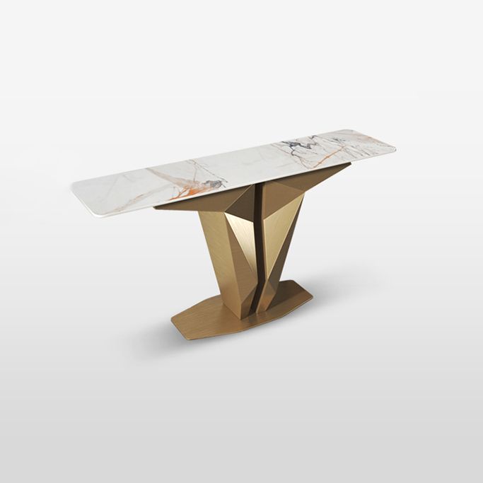 Mesa de consola de piedra mesa de acento rectangular moderno, 33.46 "de alto
